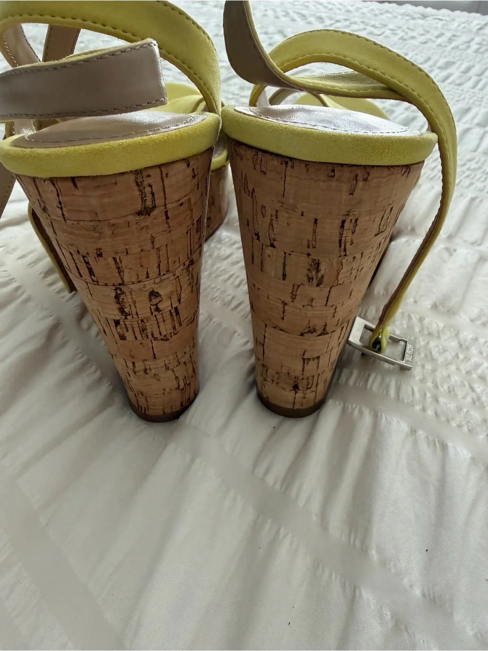 Charles by Charles David Yellow Cork Wedge Sandals size 9.5 Never Worn